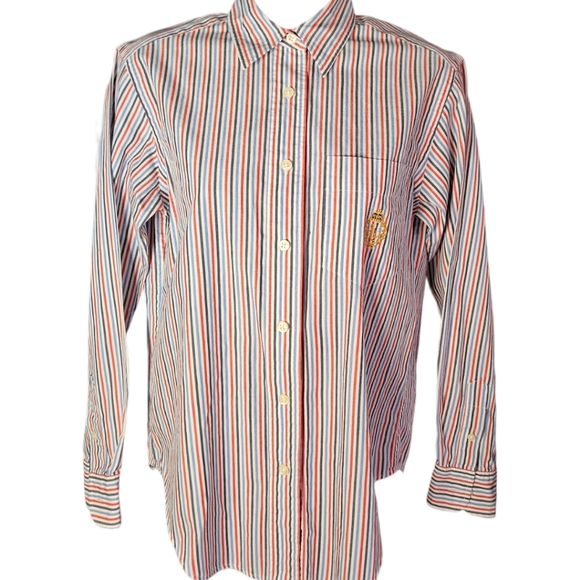 Green Label LAUREN Ralph Lauren USA Colored Button Up Top - Picture 1 of 3